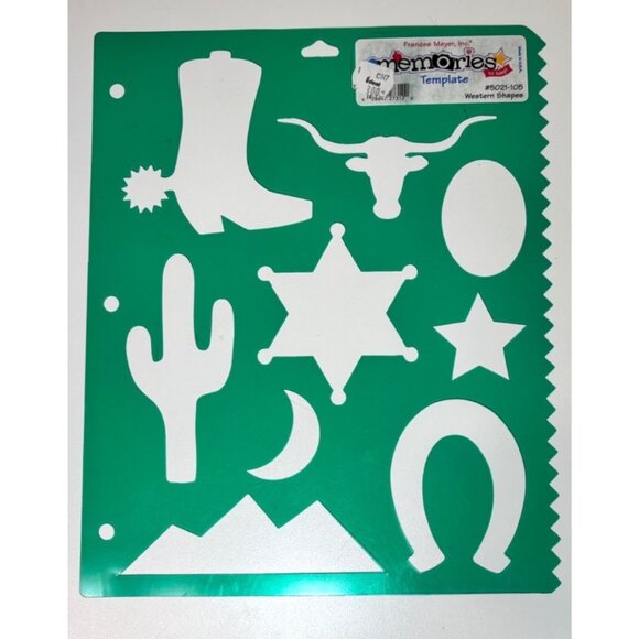 Western Craft Template Rodeo Cowboy Boot Stencil Art & DIY Cactus - Picture 1 of 2